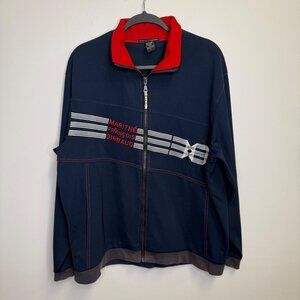 VTG Le Jean De Martha Francois Girbaud Jacket Sz Large Blue Full Zip 90s Y2K